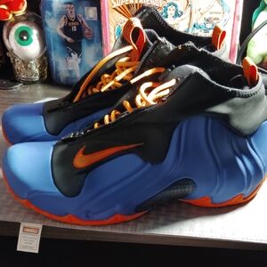Nike Black and Blue Sneakers with Orange Accents